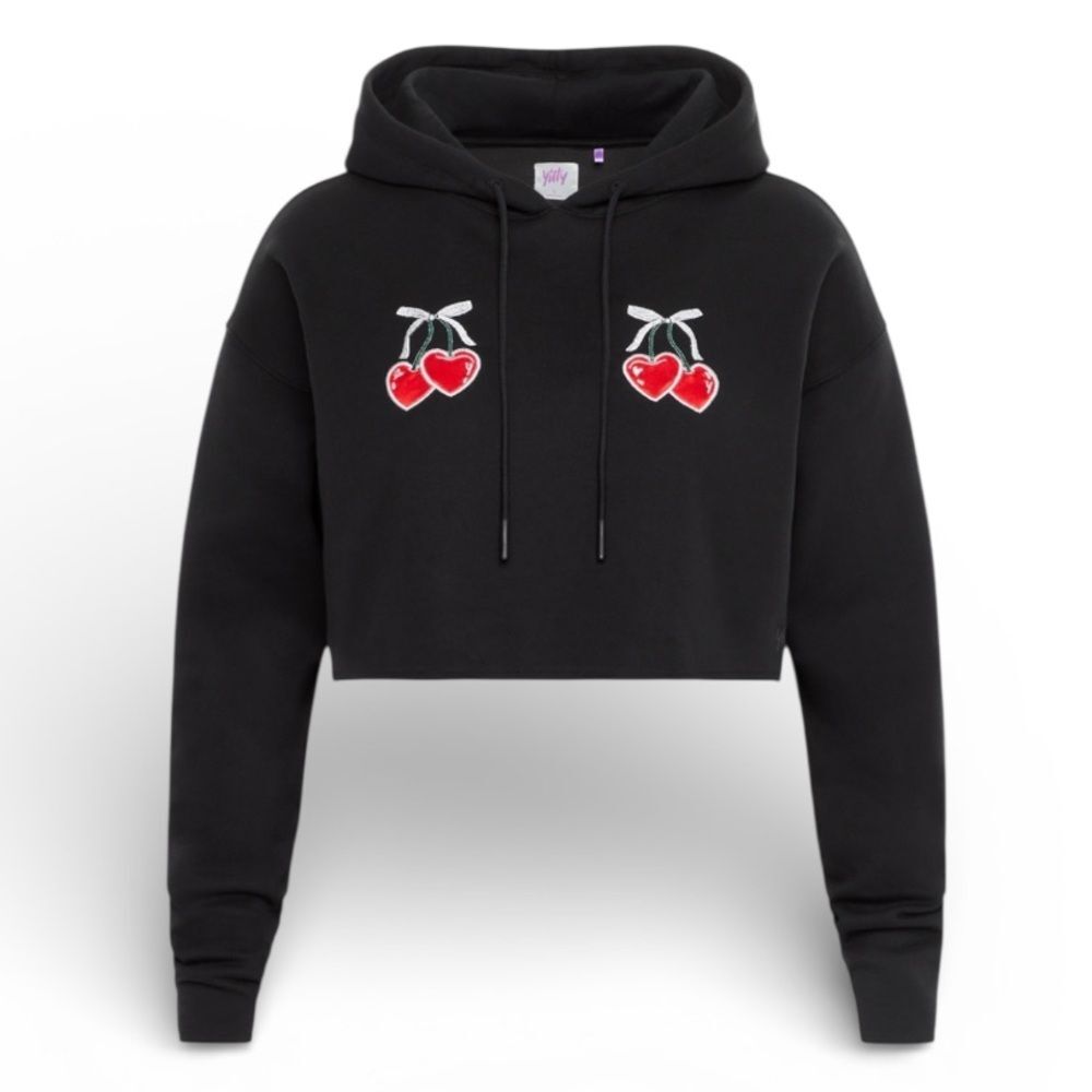 YITTY + FABLETICS cozy cherry crop hoodie sweatshirt medium